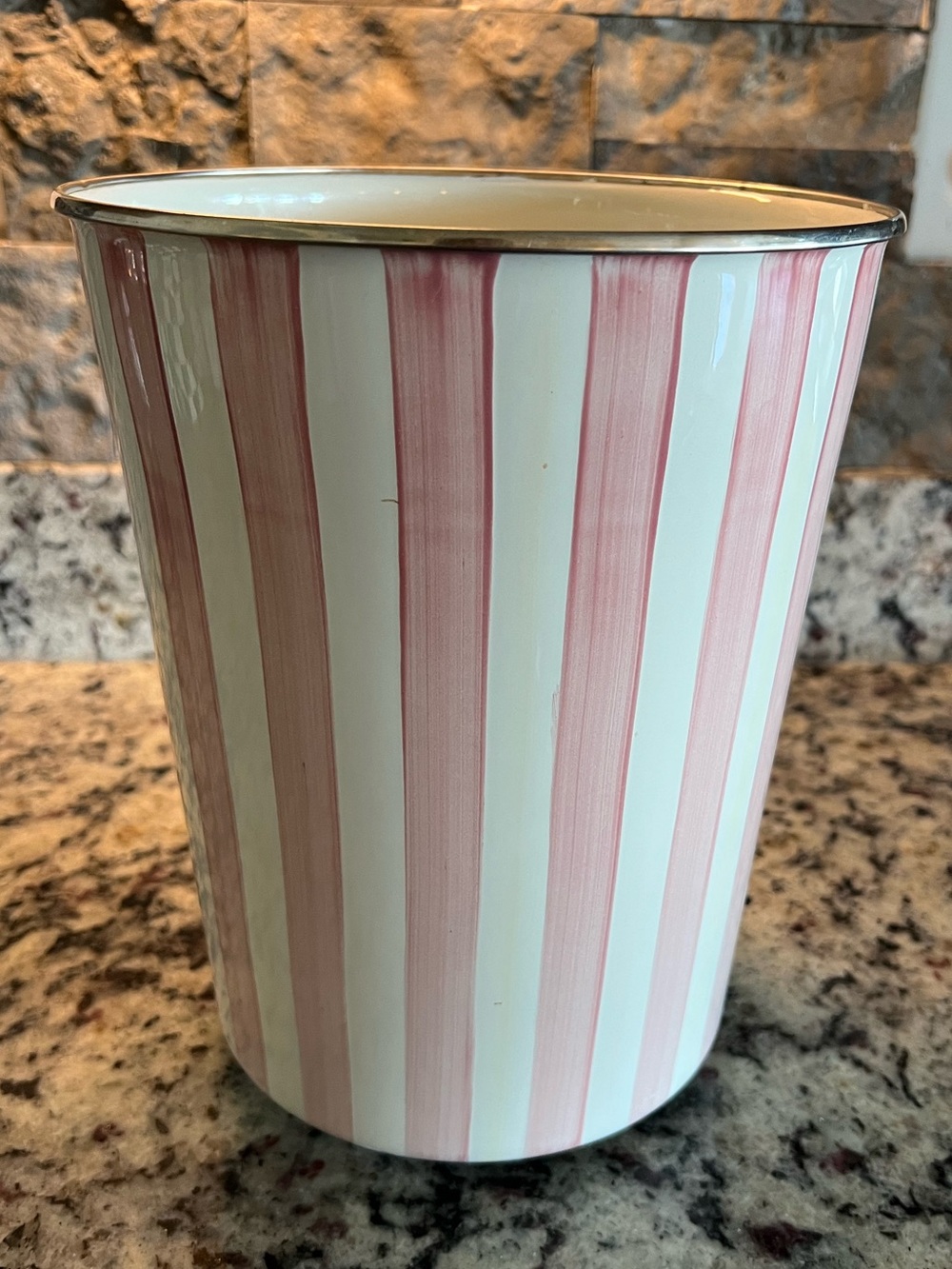 Mackenzie-Childs Vintage Bathing Hut Waste Bin. Rare and Retired. HTF.